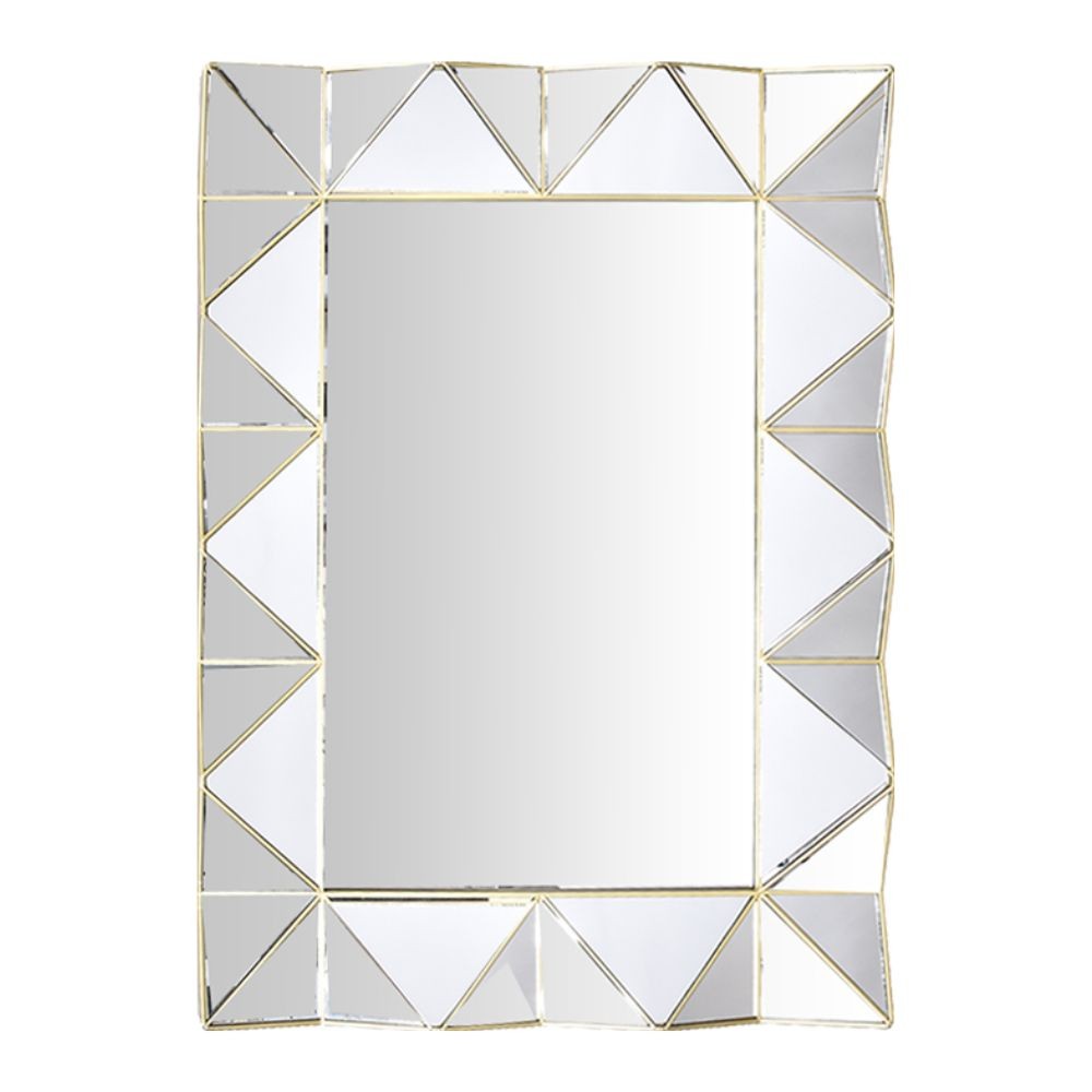 Specchio da parete con cornice specchiata e bordino oro Specchio3