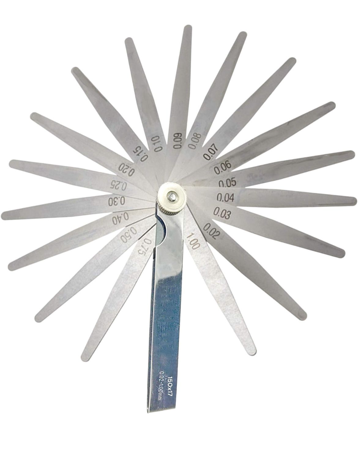 Spessimetro Calibro Spessori 17 lame 0,02mm 1,00mm Misuratore Spessori Fessure