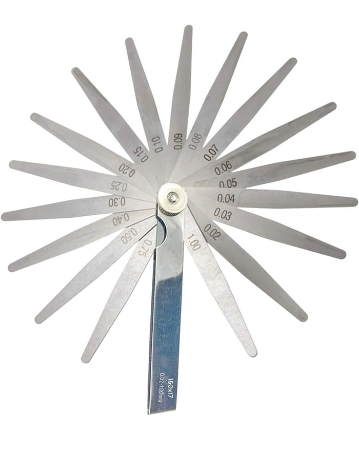Spessimetro Calibro Spessori 17 lame 0,02mm 1,00mm Misuratore Spessori Fessure
