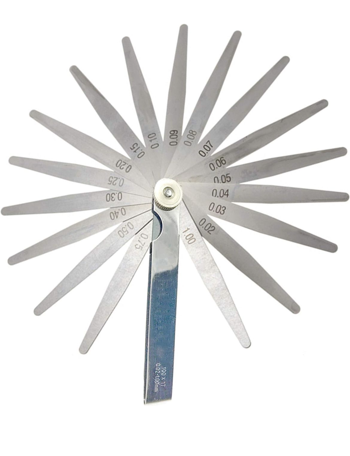 Spessimetro Calibro Spessori 17x100 lame 0,02mm 1,00mm Misuratore Spessori Fessure