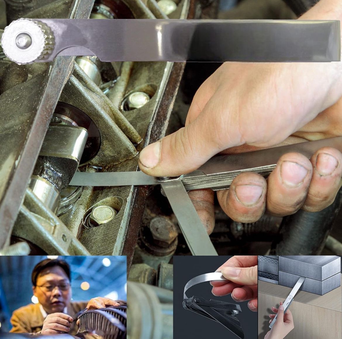 Spessimetro Calibro Spessori 17x100 lame 0,02mm 1,00mm Misuratore Spessori Fessure