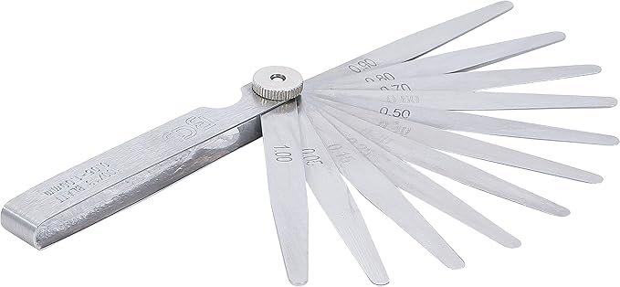 Spessimetro Valvole di Precisione 13 Lame Strumento Misura Imperiale 0,05 A 1,0