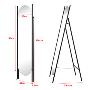 Specchio da Terra Fardella a Figura Intera - Nero [en.casa]