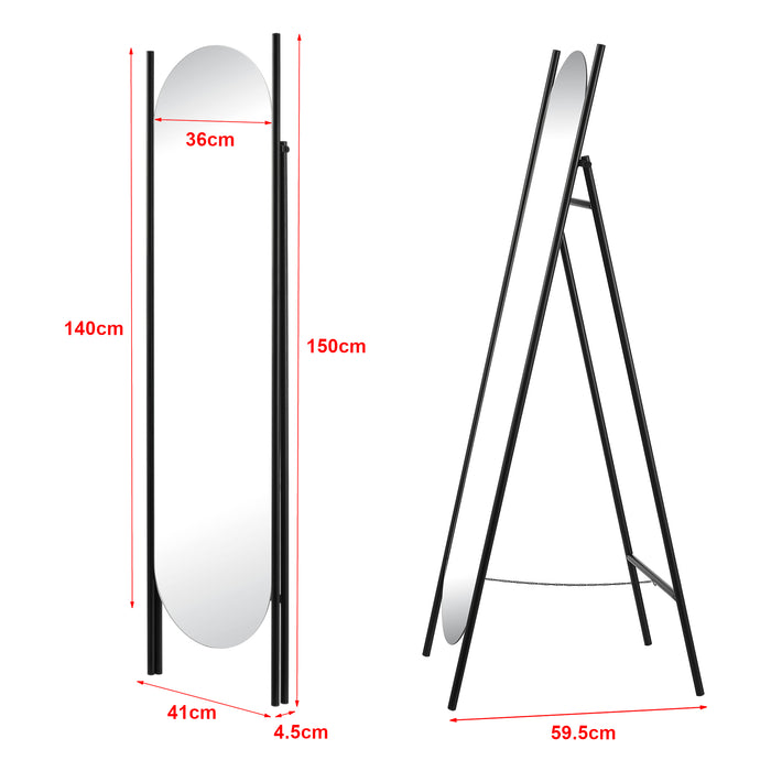 Specchio da Terra Fardella a Figura Intera - Nero [en.casa]
