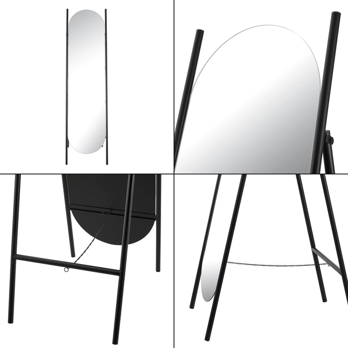 Specchio da Terra Fardella a Figura Intera - Nero [en.casa]