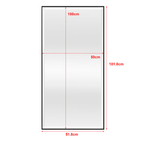 Specchio da Parete Novoli a Taglio Sfaccettato 50 x 100 cm Nero [en.casa]