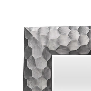 Specchio da Parete Ocre Cornice Decorativo a Nido d'Ape 84 x 64 cm Grigio Argento [en.casa]