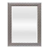 Specchio da Parete Ocre Cornice Decorativo a Nido d'Ape 84 x 64 cm Grigio Argento [en.casa]