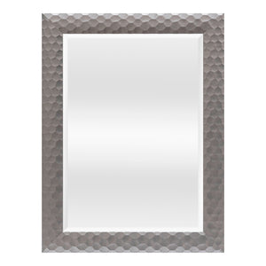 Specchio da Parete Ocre Cornice Decorativo a Nido d'Ape 84 x 64 cm Grigio Argento [en.casa]