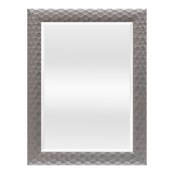 Specchio da Parete Ocre Cornice Decorativo a Nido d'Ape 84 x 64 cm Grigio Argento [en.casa]