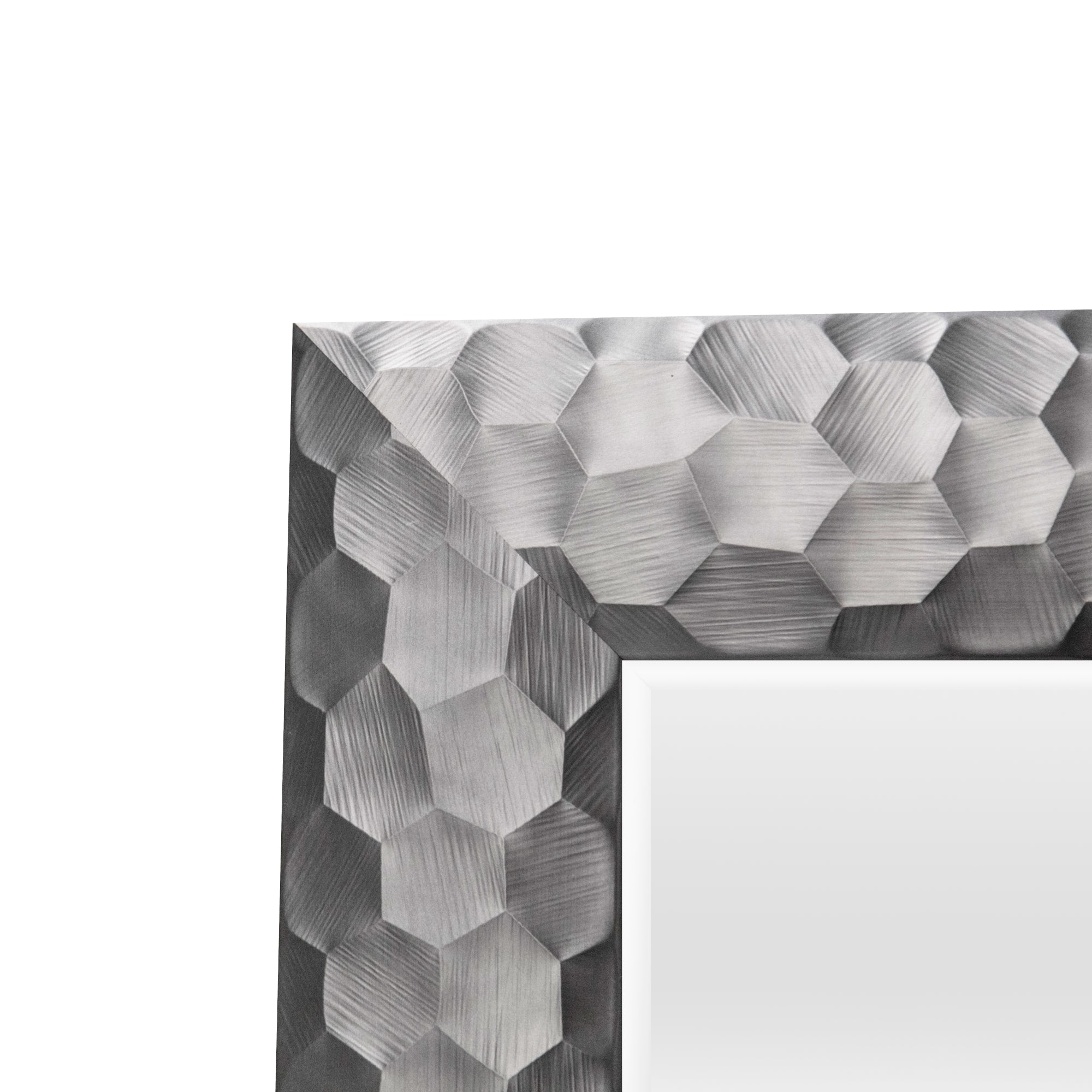 Specchio da Parete Ocre Cornice Decorativo a Nido d'Ape 104 x 74 cm Grigio Argento [en.casa]