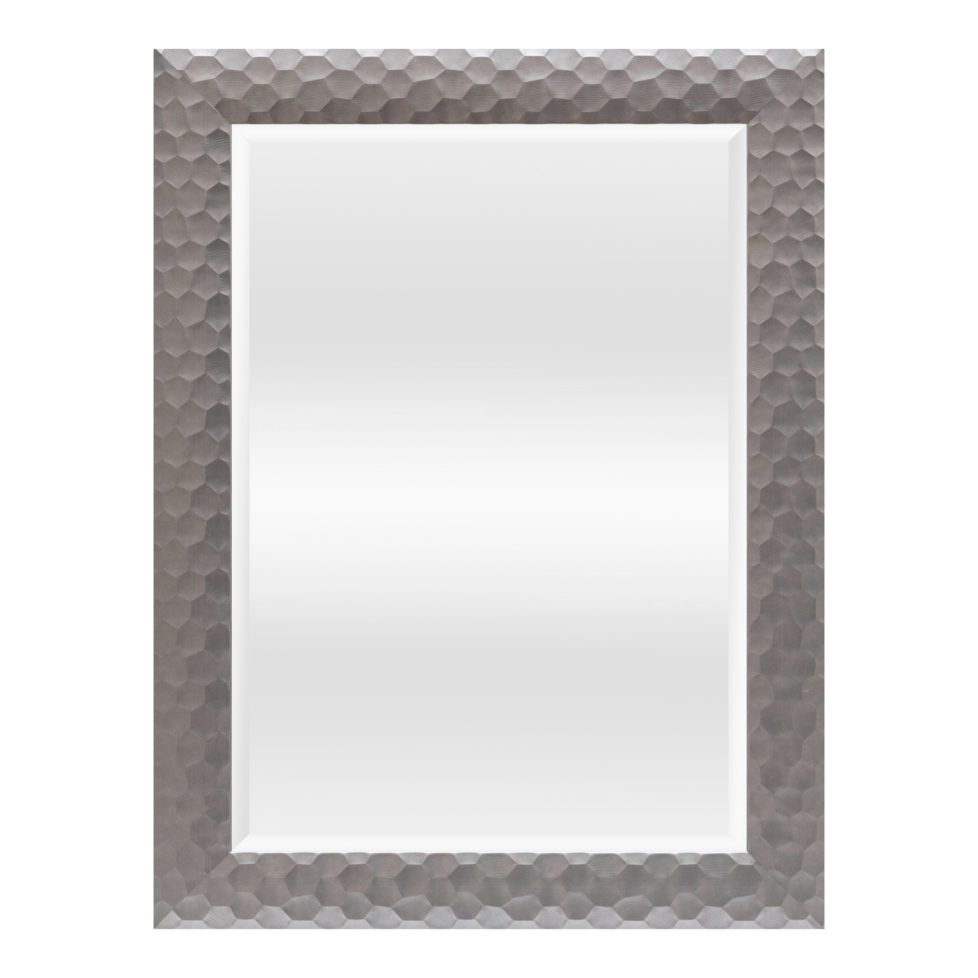 Specchio da Parete Ocre Cornice Decorativo a Nido d'Ape 104 x 74 cm Grigio Argento [en.casa]