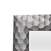 Specchio da Parete Ocre Cornice Decorativo a Nido d'Ape 114 x 64 cm Grigio Argento [en.casa]