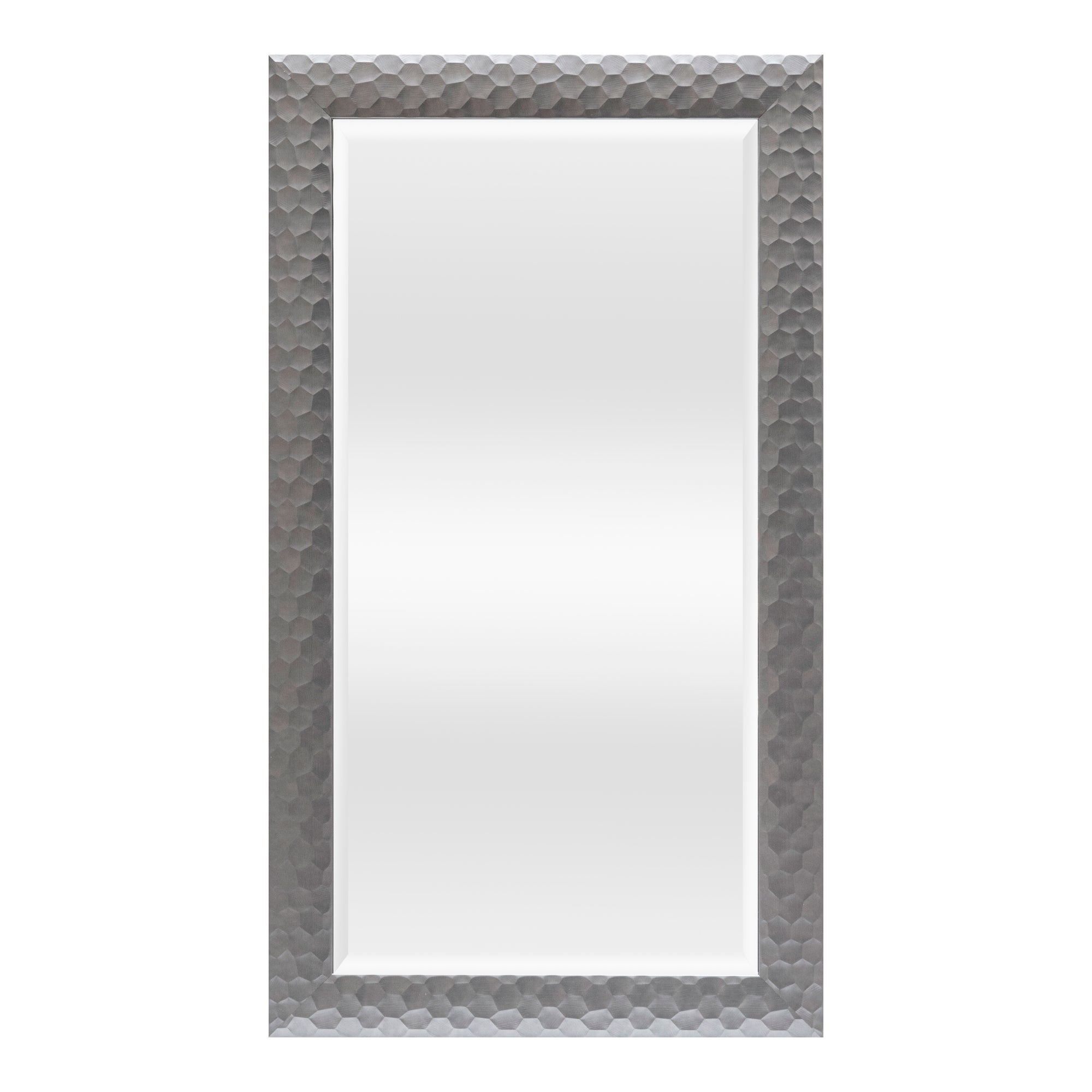 Specchio da Parete Ocre Cornice Decorativo a Nido d'Ape 114 x 64 cm Grigio Argento [en.casa]