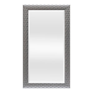 Specchio da Parete Ocre Cornice Decorativo a Nido d'Ape 114 x 64 cm Grigio Argento [en.casa]