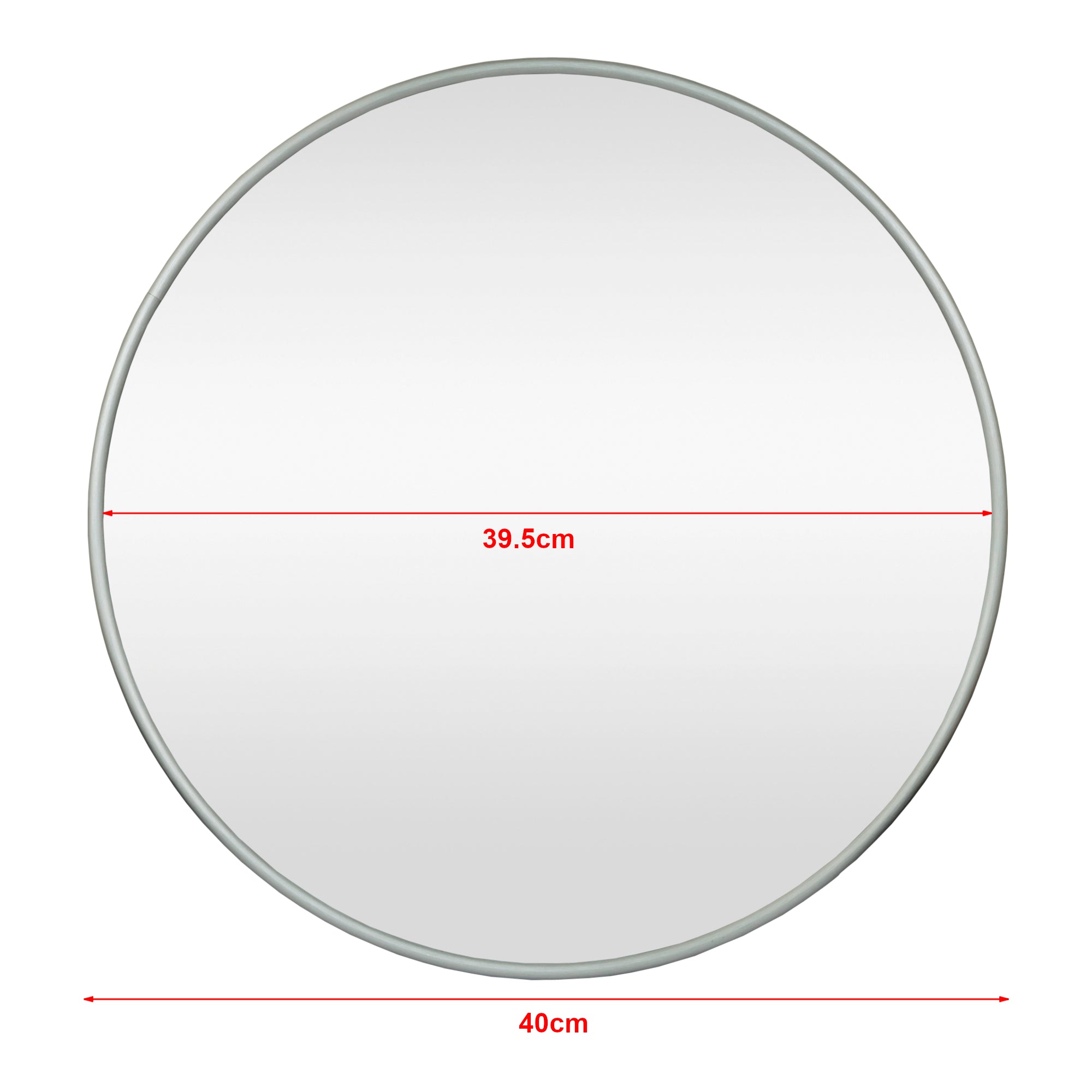 Specchio da Parete Ordona Rotondo Ø 40 cm Grigio Grafite [en.casa]