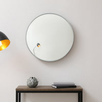 Specchio da Parete Ordona Rotondo Ø 40 cm Grigio Grafite [en.casa]