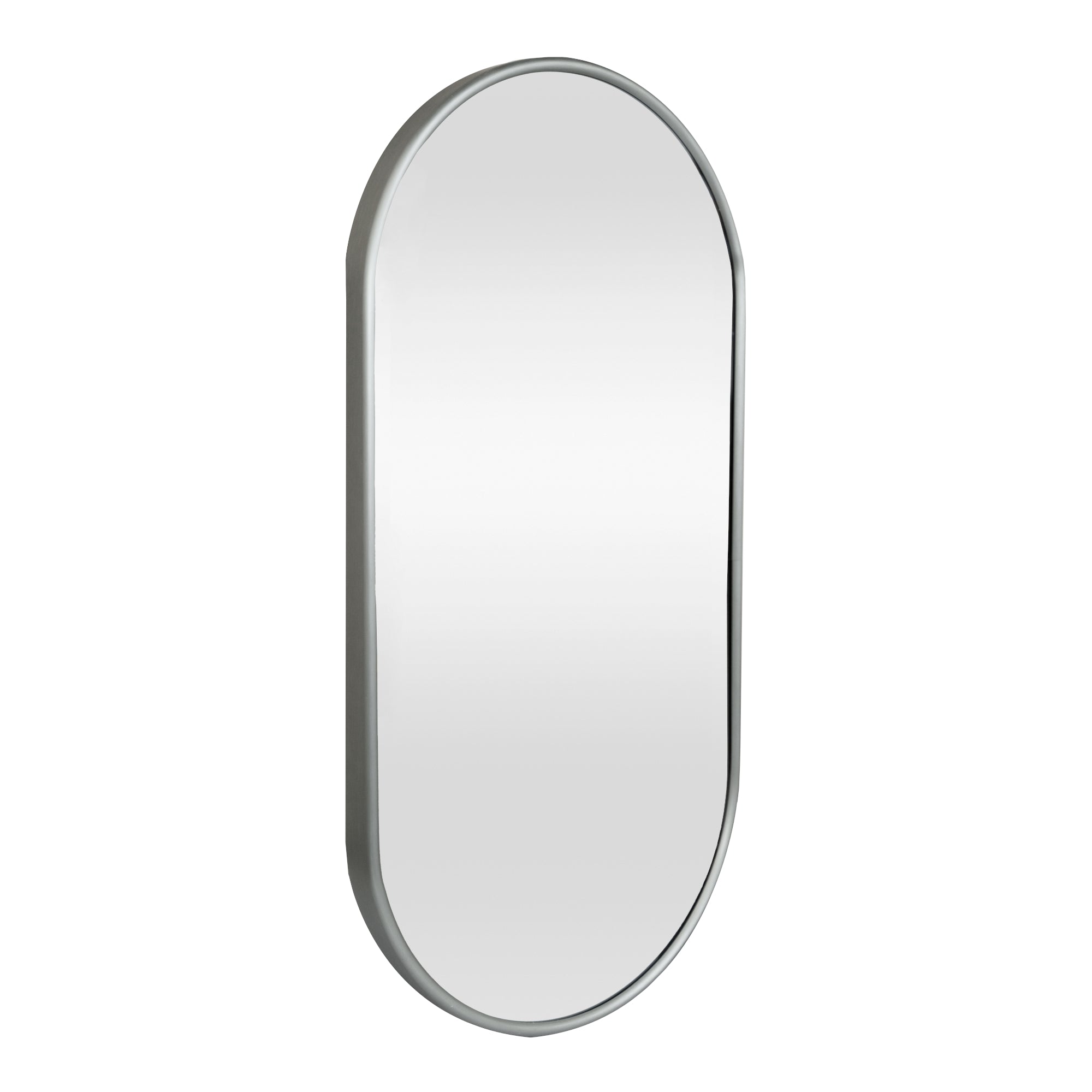 Specchio da Parete Picciano Ovale 30 x 60 cm Grigio Grafite [en.casa]