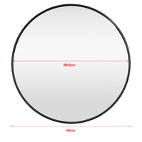 Specchio da Parete Ordona Rotondo Ø 40 cm Nero [en.casa]