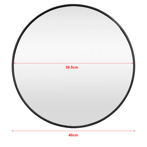 Specchio da Parete Ordona Rotondo Ø 40 cm Nero [en.casa]