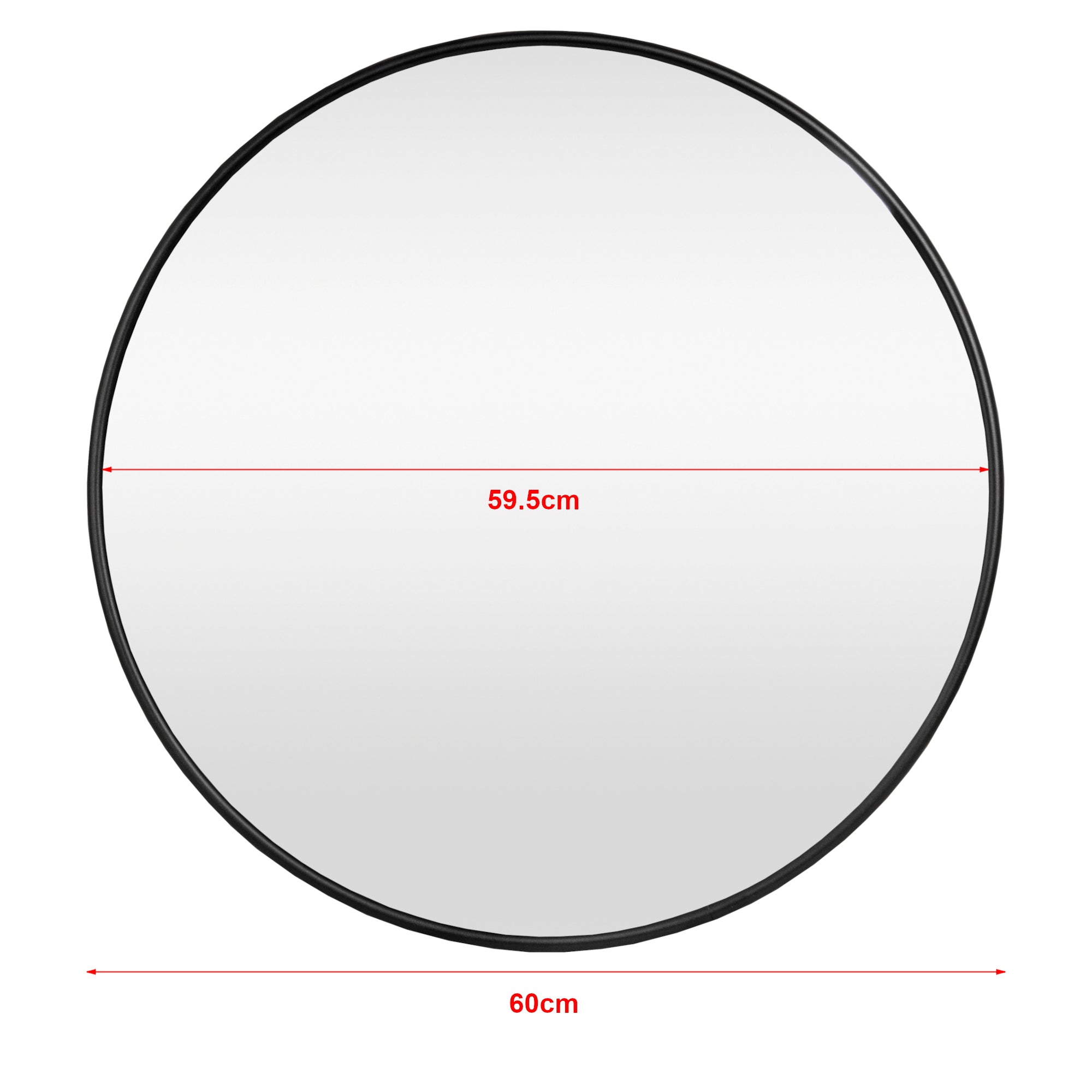 Specchio da Parete Ordona Rotondo Ø 60 cm Nero [en.casa]