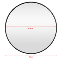 Specchio da Parete Ordona Rotondo Ø 60 cm Nero [en.casa]