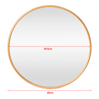 Specchio da Parete Ordona Rotondo Ø 40 cm color Oro [en.casa]