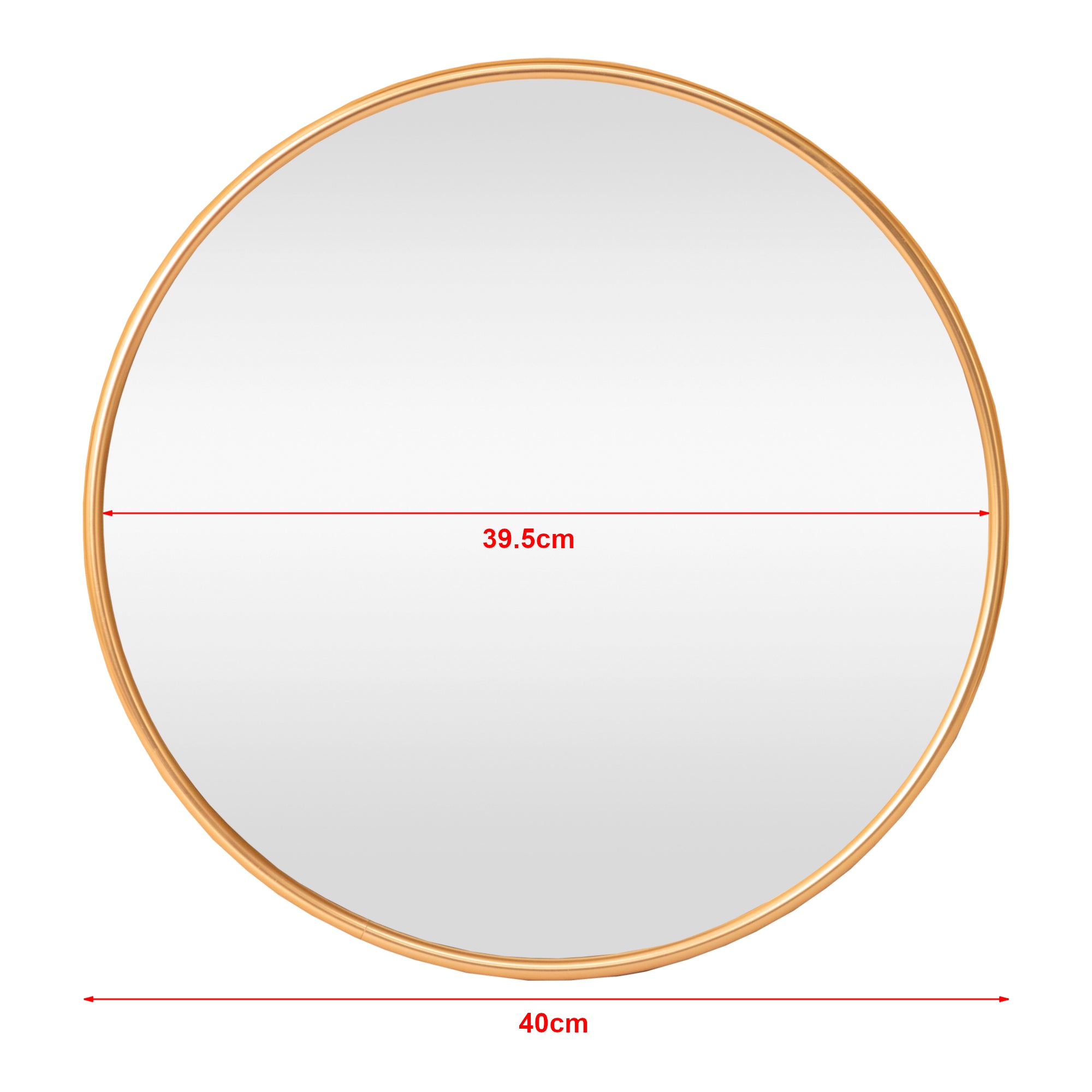 Specchio da Parete Ordona Rotondo Ø 40 cm color Oro [en.casa]