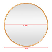 Specchio da Parete Ordona Rotondo Ø 60 cm color Oro [en.casa]