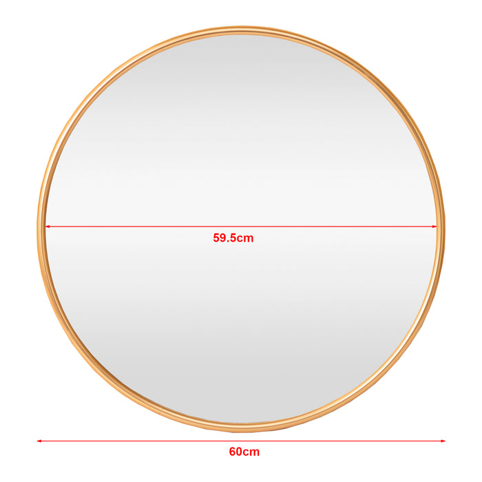 Specchio da Parete Ordona Rotondo Ø 60 cm color Oro [en.casa]