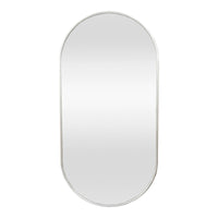 Specchio da Parete Picciano Ovale 40 x 80 cm Champagne Argento [en.casa]