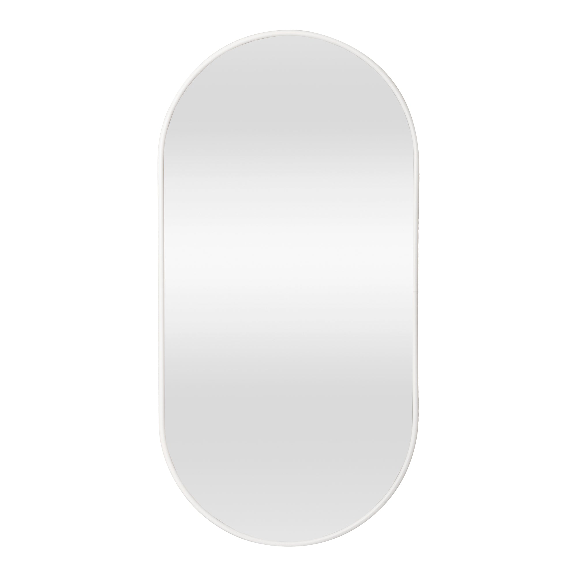 Specchio da Parete Picciano Ovale 40 x 80 cm Bianco opaco [en.casa]