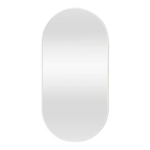Specchio da Parete Picciano Ovale 40 x 80 cm Bianco opaco [en.casa]