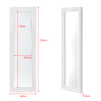 Specchio da Parete Livorno Stile Barocco Montaggio Verticale o Orizzontale 132x42 cm Bianco [en.casa]