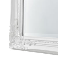 Specchio da Parete Livorno Stile Barocco Montaggio Verticale o Orizzontale 132x42 cm Bianco [en.casa]