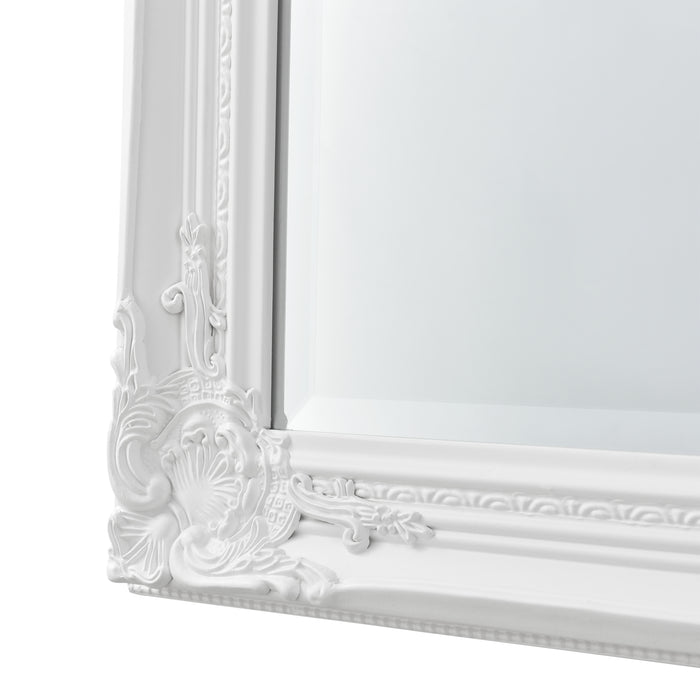 Specchio da Parete Livorno Stile Barocco Montaggio Verticale o Orizzontale 132x42 cm Bianco [en.casa]