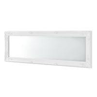Specchio da Parete Livorno Stile Barocco Montaggio Verticale o Orizzontale 132x42 cm Bianco [en.casa]