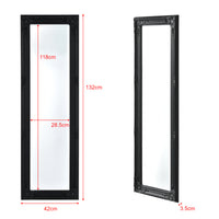 Specchio da Parete Livorno Stile Barocco Montaggio Verticale o Orizzontale 132x42 cm Nero [en.casa]