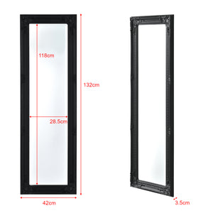 Specchio da Parete Livorno Stile Barocco Montaggio Verticale o Orizzontale 132x42 cm Nero [en.casa]