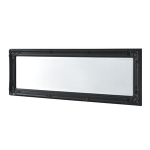 Specchio da Parete Livorno Stile Barocco Montaggio Verticale o Orizzontale 132x42 cm Nero [en.casa]
