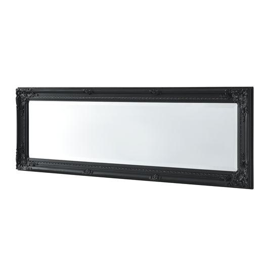 Specchio da Parete Livorno Stile Barocco Montaggio Verticale o Orizzontale 132x42 cm Nero [en.casa]