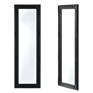Specchio da Parete Livorno Stile Barocco Montaggio Verticale o Orizzontale 132x42 cm Nero [en.casa]