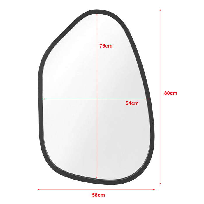 Specchio da Parete Filiano 80 x 58 cm Cornice Irregolare - Nero [en.casa]