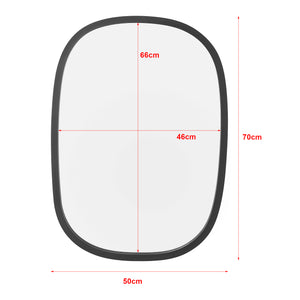 Specchio da Parete 'Copertino' (AxL) 70 x 50 cm Specchio di Forma Rettangolare con Cornice Arrotondata - Nero opaco