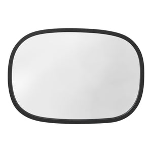 Specchio da Parete 'Copertino' (AxL) 70 x 50 cm Specchio di Forma Rettangolare con Cornice Arrotondata - Nero opaco