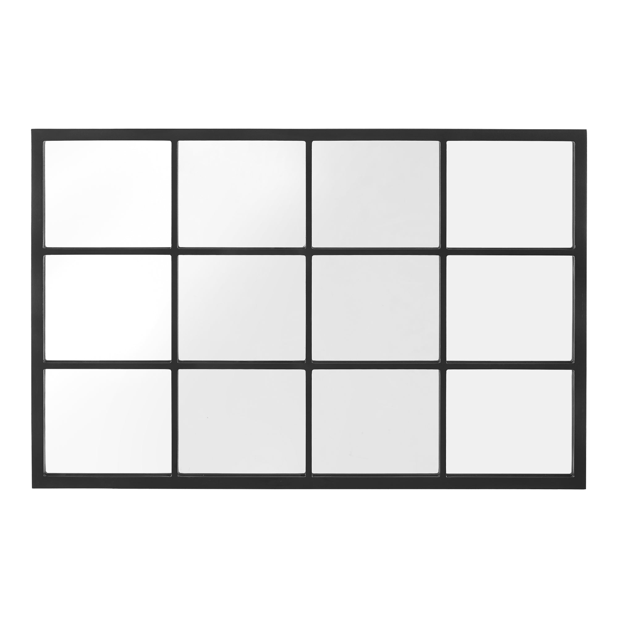 Specchio da Parete Cupello 90 x 60 cm Rettangolare - Nero opaco [en.casa]