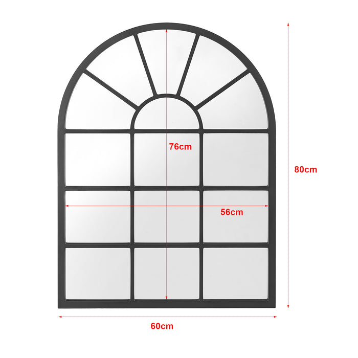 Specchio da Parete Villalago Forma Arcuata 80 x 60 cm Nero [en.casa]
