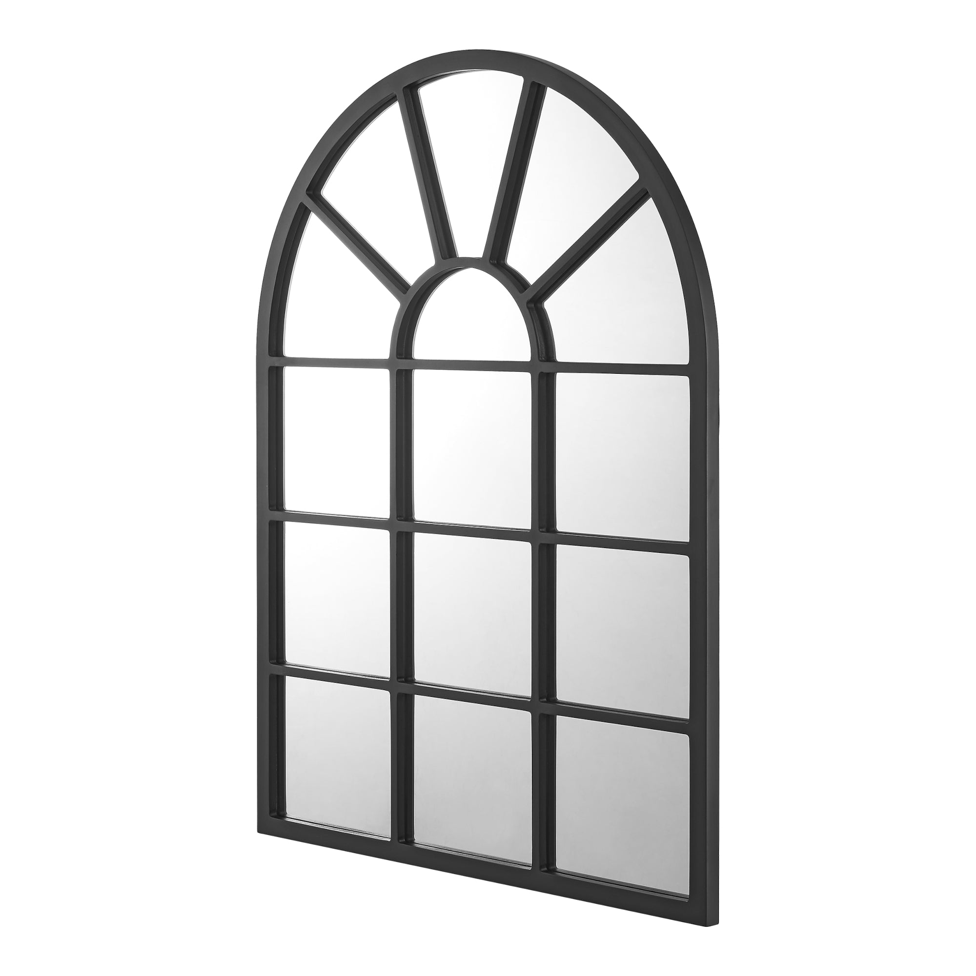 Specchio da Parete Villalago Forma Arcuata 80 x 60 cm Nero [en.casa]