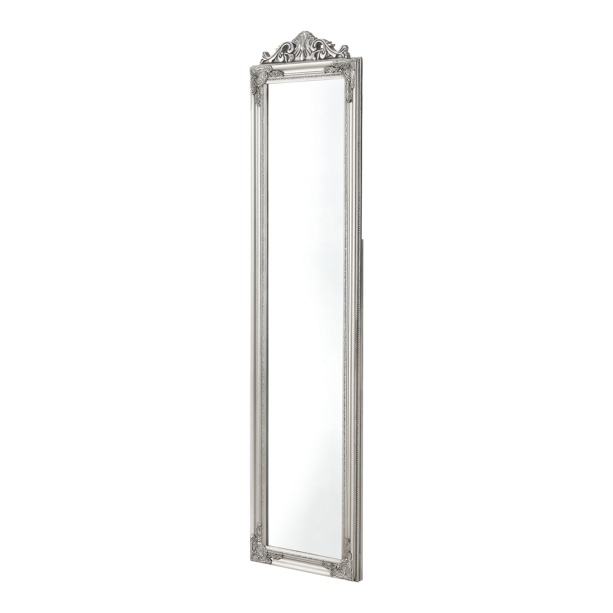 Specchio da Terra Arezzo a Figura Intera 160 x 40 cm Cornice in Eucalipto - Argentato [en.casa]