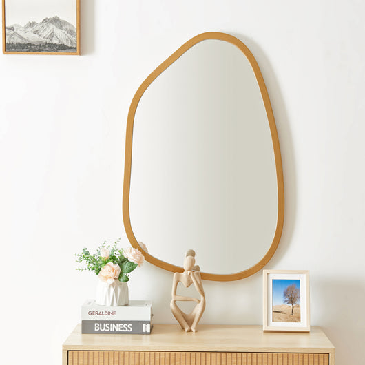 Specchio da Parete Filiano 80 x 58 cm Cornice Irregolare - color Oro [en.casa]